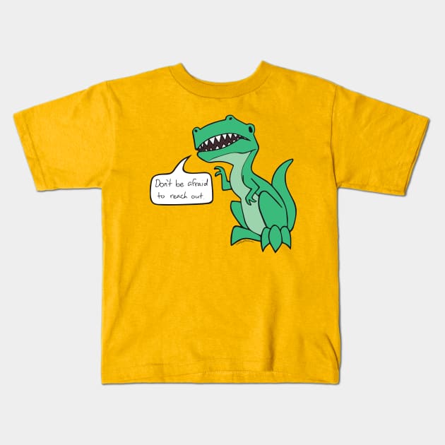 Reach-out Rex Kids T-Shirt by Katie_OFI